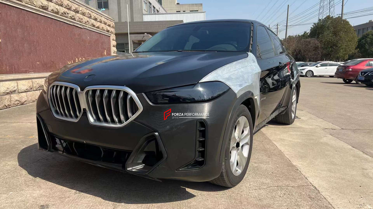 CONVERSION BODY KIT for BMW X6 E71 2012 - 2014 to X6 G06 LCI 2023+  Set includes:  Front Bumper Front Grille Hood Fender Flares Side Skirts Rear Trunk Rear Bumper Rear Diffuser