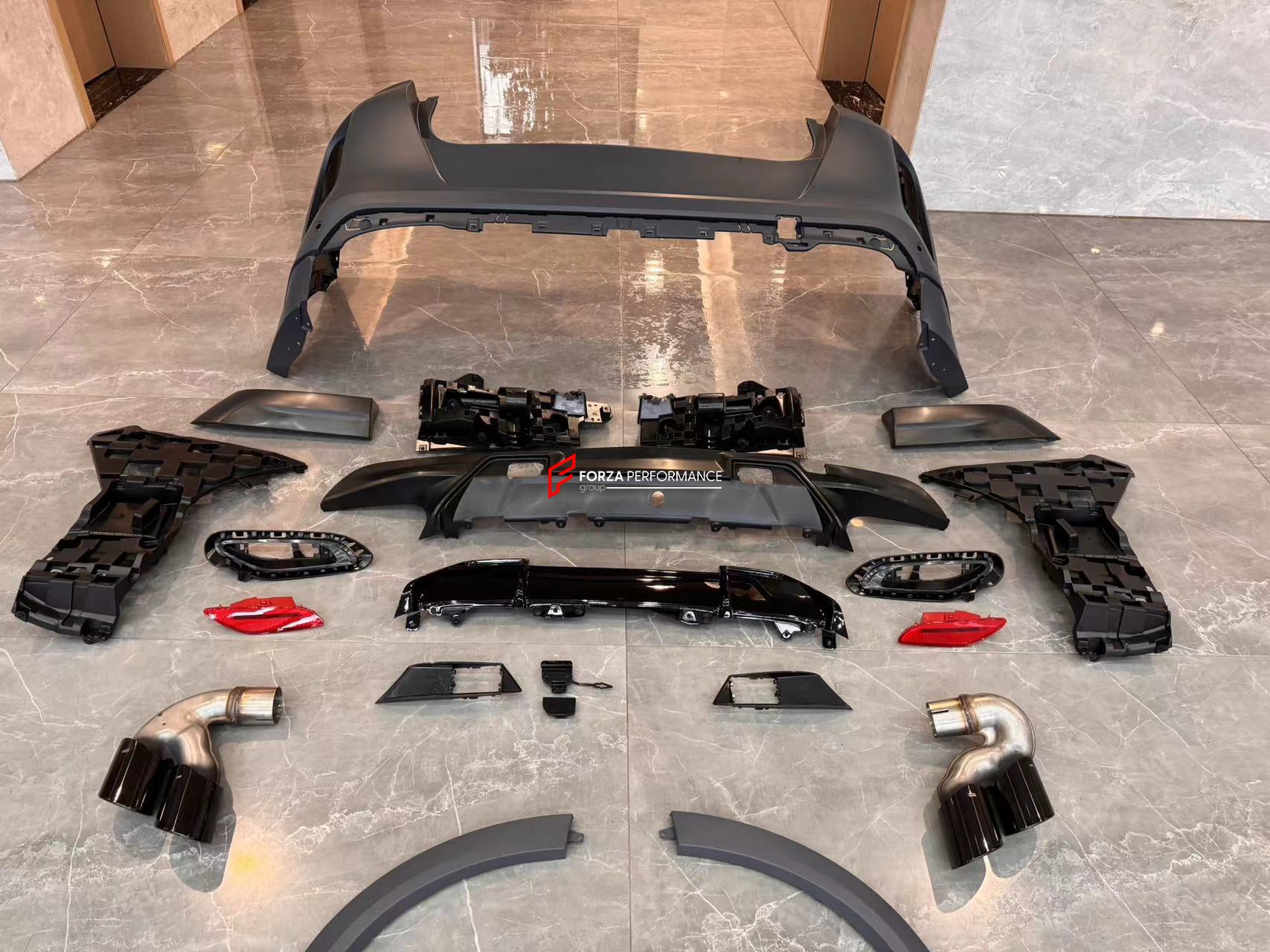CONVERSION BODY KIT for BMW X6 G06 LCI 2023+ to X6M F96 LCI 2023+  Set includes:  Front Bumper Assembly Side Fender Flares Rear Bumper Assembly Exhaust Tips