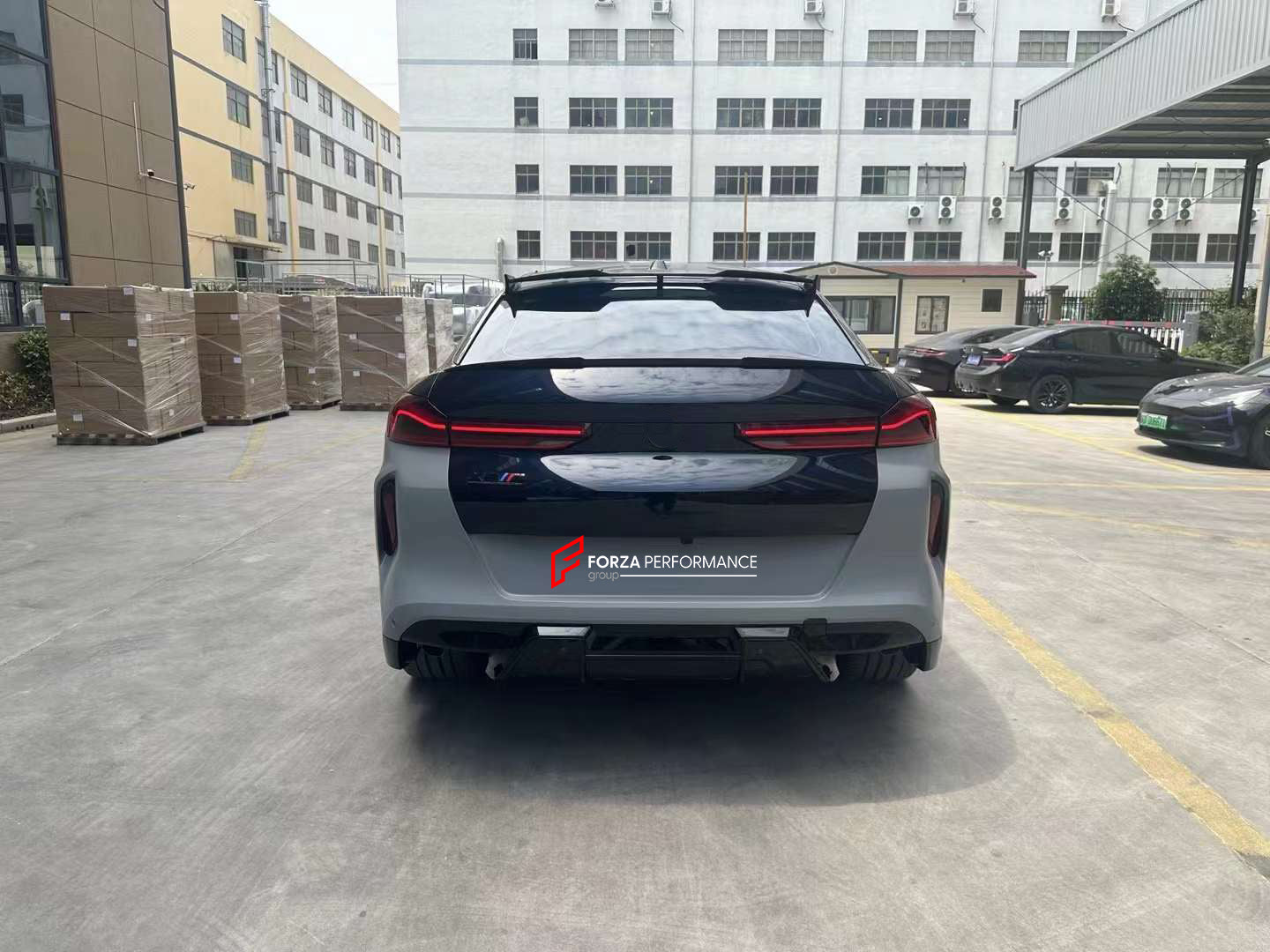 CONVERSION BODY KIT for BMW X6 G06 LCI 2023+ to X6M F96 LCI 2023+  Set includes:  Front Bumper Assembly Side Fender Flares Rear Bumper Assembly Exhaust Tips