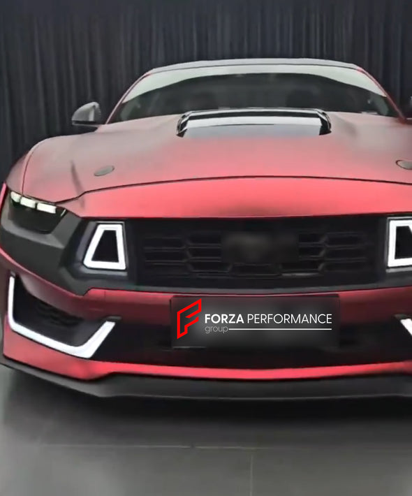 CONVERSION BODY KIT for FORD MUSTANG S550 2015 - 2023 UPGRADE to S650 DARK HORSE 2024

Set includes:

Front Bumper
LED Headlights
Hood (Aluminum)
Fenders (Aluminum)
Tail Lights
Rear Bumper
Rear Diffuser