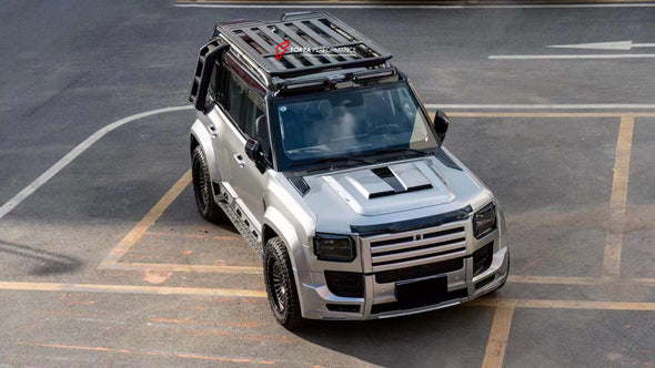 CONVERSION BODY KIT for JETOUR T2 to LAND ROVER DEFENDER L663 2021  Set includes:  Front Bumper Front Grille Hood Roof DRL LED Bar Side Fenders Side Trims Side Skirts Rear Bumper