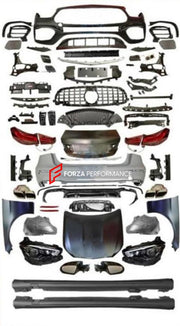 CONVERSION BODY KIT for MERCEDES-BENZ E-CLASS W212 2009 - 2013 to E63 AMG 2023  Set includes:  Front Bumper Front Grille Headlights Fender Flares Side Skirts Rear Bumper Tail Lights Trunk Exhaust Tips