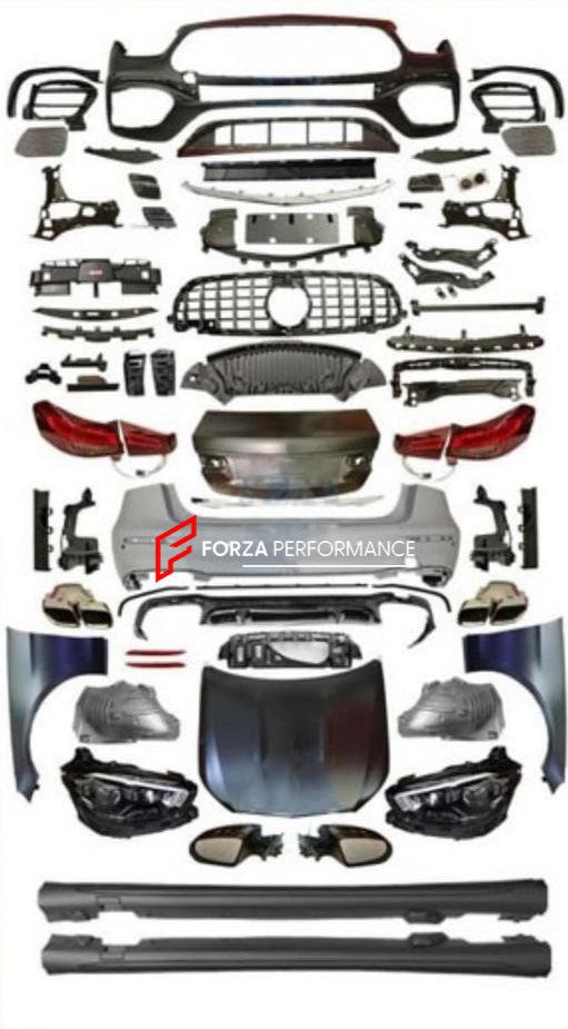CONVERSION BODY KIT for MERCEDES-BENZ E-CLASS W212 2009 - 2013 to E63 AMG 2023  Set includes:  Front Bumper Front Grille Headlights Fender Flares Side Skirts Rear Bumper Tail Lights Trunk Exhaust Tips