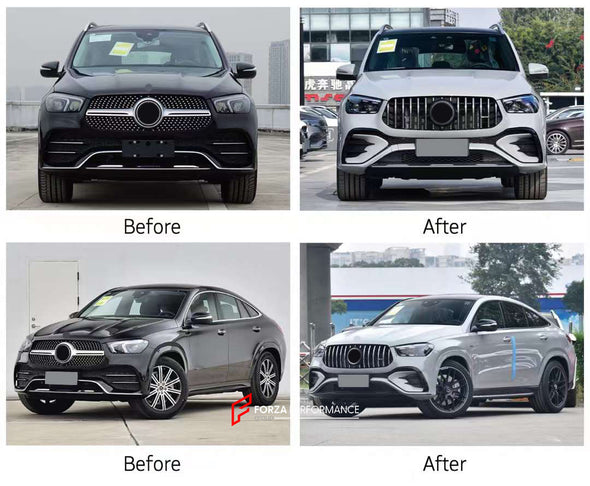 CONVERSION BODY KIT for MERCEDES-BENZ GLE53 COUPE C167 2019+ UPGRADE to GLE53 AMG COUPE 2024    Set includes:  Front Bumper Front Grille