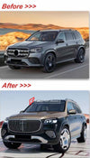 CONVERSION BODY KIT for MERCEDES-BENZ GLS X167 2020 - 2023 to GLS 600 MAYBACH 2024  Set includes:  Front Bumper Front Grille Front Bumper Air Vents Side Fenders Rear Bumper