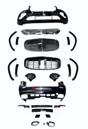 CONVERSION BODY KIT for MERCEDES-BENZ GLS X167 2020+ UPGRADE to GLS 600 MAYBACH 2024 FACELIFT

Set includes:

Front Bumper
Front Grille
Front Bumper Air Vents
Side Fenders
Rear Bumper

Material: Plastic

Note: Professional installation is required.