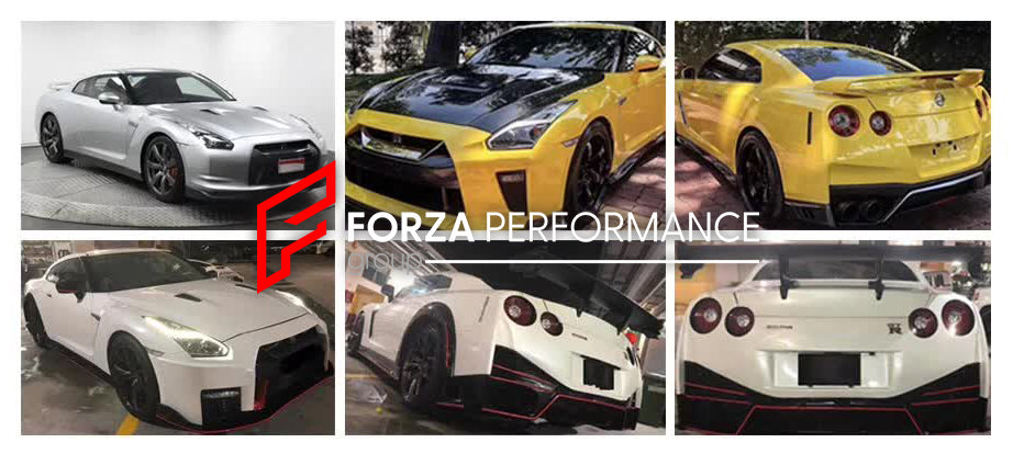 CONVERSION BODY KIT for NISSAN GT-R R35 2007 - 2016 to NISSAN GT-R R35 2016+  Set includes:  Hood Front Bumper Front Lip Headlights Side Skirts Rear Bumper Rear Diffuser Tail Lights