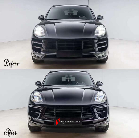 CONVERSION BODY KIT for PORSCHE MACAN 95B 2014 - 2018 UPGRADE to 95B.2 TURBO STYLE 2021+  Set includes:  Front Bumper Assembly - Turbo Style Headlights Rear Bumper Assembly Rear Trunk Rear Tail Lights