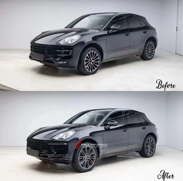 CONVERSION BODY KIT for PORSCHE MACAN 95B 2014 - 2018 UPGRADE to 95B.2 TURBO STYLE 2021+  Set includes:  Front Bumper Assembly - Turbo Style Headlights Rear Bumper Assembly Rear Trunk Rear Tail Lights