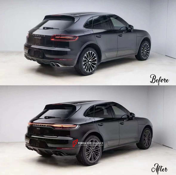 CONVERSION BODY KIT for PORSCHE MACAN 95B 2014 - 2018 UPGRADE to 95B.2 TURBO STYLE 2021+  Set includes:  Front Bumper Assembly - Turbo Style Headlights Rear Bumper Assembly Rear Trunk Rear Tail Lights