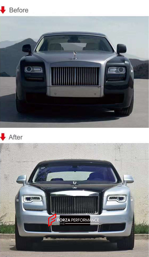 CONVERSION BODY KIT for ROLLS-ROYCE GHOST 2010 - 2014 to 2018 - 2020  Set includes:  Front Bumper Front Grille Front Bumper Air Vents Headlights