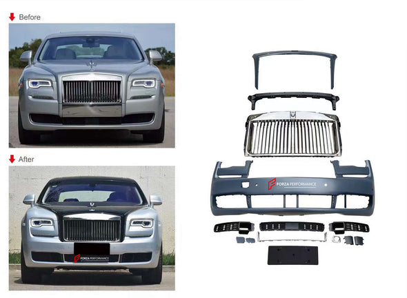 CONVERSION BODY KIT for ROLLS-ROYCE GHOST 2015 - 2018 to 2018 - 2020  Set includes:  Front Bumper Front Grille Front Bumper Air Vents