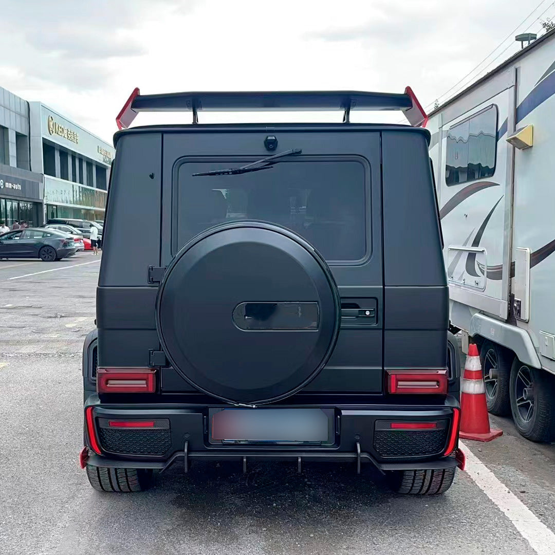 CONVERSION CARBON BODY KIT for MERCEDES-BENZ G-CLASS G63 W463 1990 - 2017 to W464 2018 - 2023

Set includes:

Plastic parts:

Front Bumper
Grille
Headlights
Headlight Covers
Turn Signal Lights
Hood
Fenders
Side Trims
Rear Bumper
Tail Lights

Dry Carbon parts:

Front Lip
Front Bumper Cover
Grille
Fender Flares
Hood
Tail Light Covers
Rear Spoiler
Roof Spoiler
Rear Diffuser
Exhaust Tips

NOTE: Professional installation is required.

Contact us for pricing.

Why “Contact Us for Pricing”?

We don’t display fixed