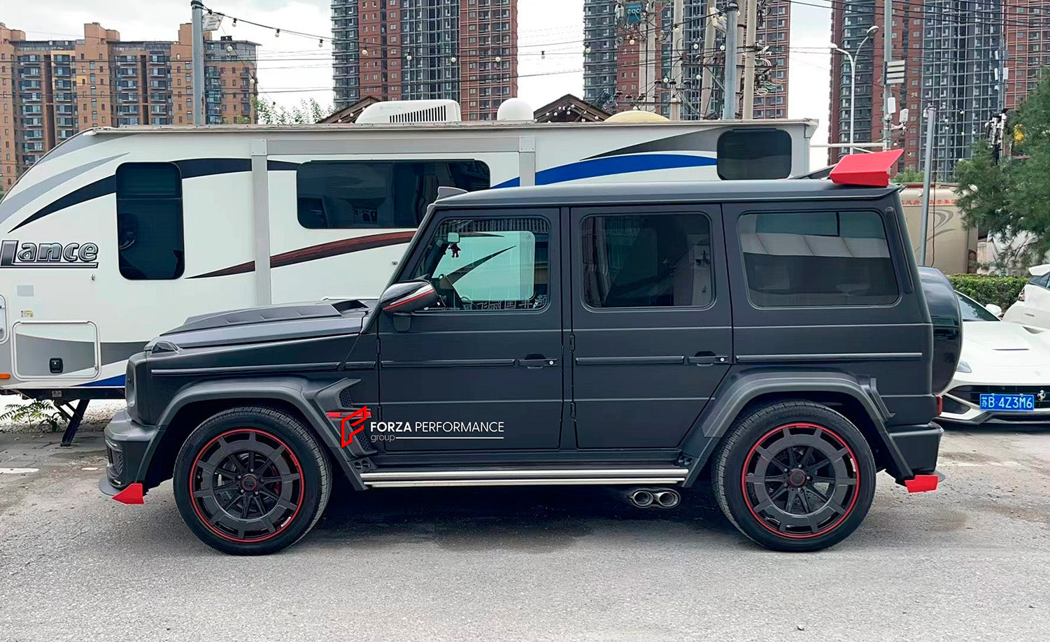 CONVERSION CARBON BODY KIT for MERCEDES-BENZ G-CLASS G63 W463 1990 - 2017 to W464 2018 - 2023

Set includes:

Plastic parts:

Front Bumper
Grille
Headlights
Headlight Covers
Turn Signal Lights
Hood
Fenders
Side Trims
Rear Bumper
Tail Lights

Dry Carbon parts:

Front Lip
Front Bumper Cover
Grille
Fender Flares
Hood
Tail Light Covers
Rear Spoiler
Roof Spoiler
Rear Diffuser
Exhaust Tips

NOTE: Professional installation is required.

Contact us for pricing.

Why “Contact Us for Pricing”?

We don’t display fixed