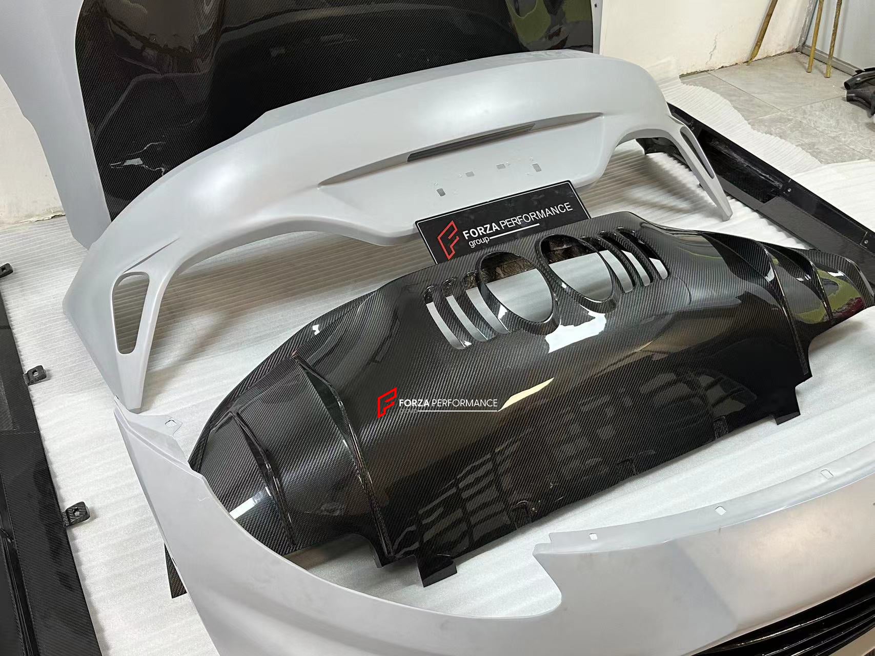 CONVERSION DRY CARBON BODY KIT for ASTON MARTIN VANTAGE 2018+ to V12 VANTAGE 2022+  Set includes:  Front Bumper Hood Fender Flares Side Skirts Rear Bumper Rear Diffuser Rear Spoiler Exhaust Tips
