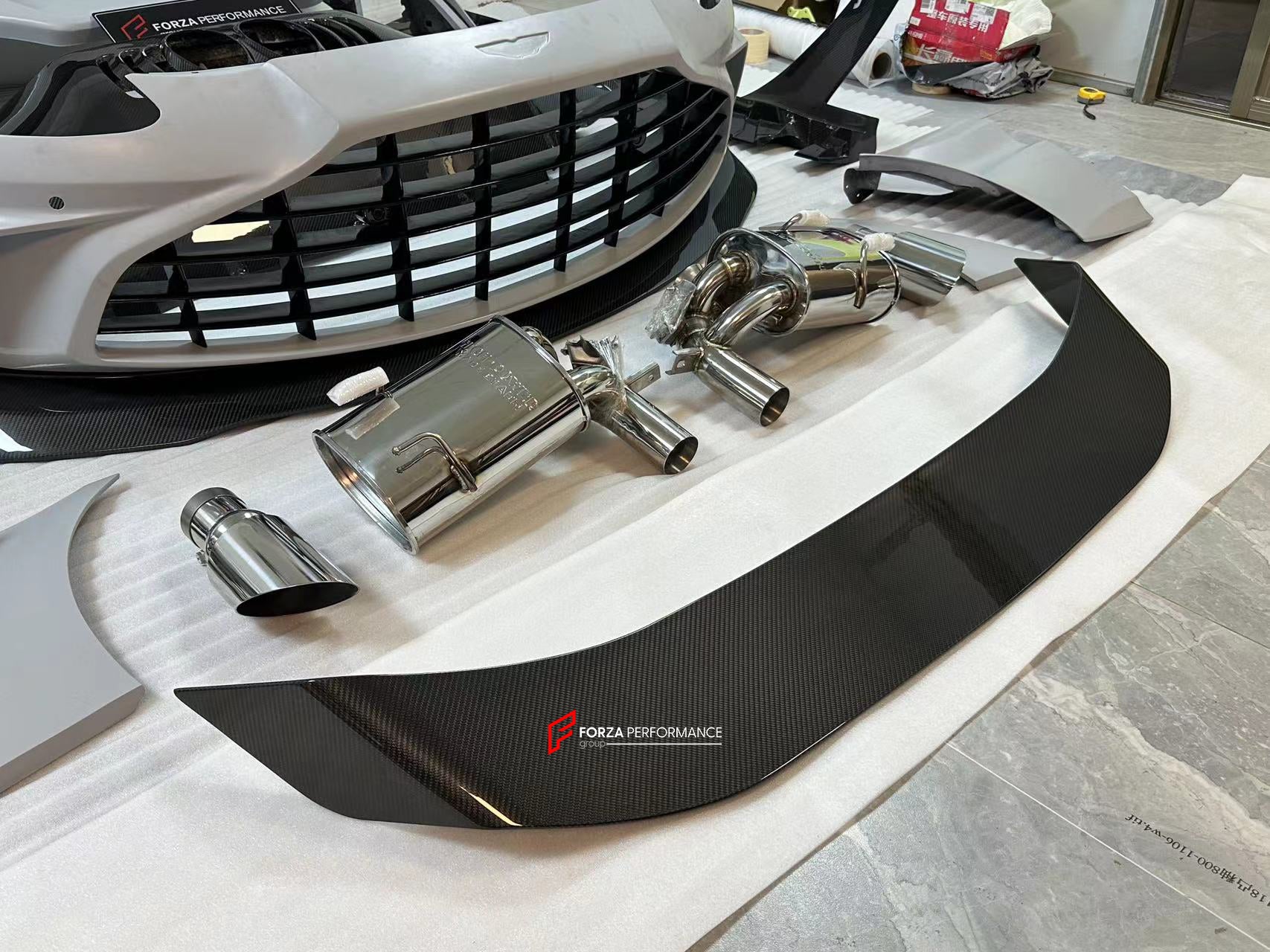 CONVERSION DRY CARBON BODY KIT for ASTON MARTIN VANTAGE 2018+ to V12 VANTAGE 2022+  Set includes:  Front Bumper Hood Fender Flares Side Skirts Rear Bumper Rear Diffuser Rear Spoiler Exhaust Tips