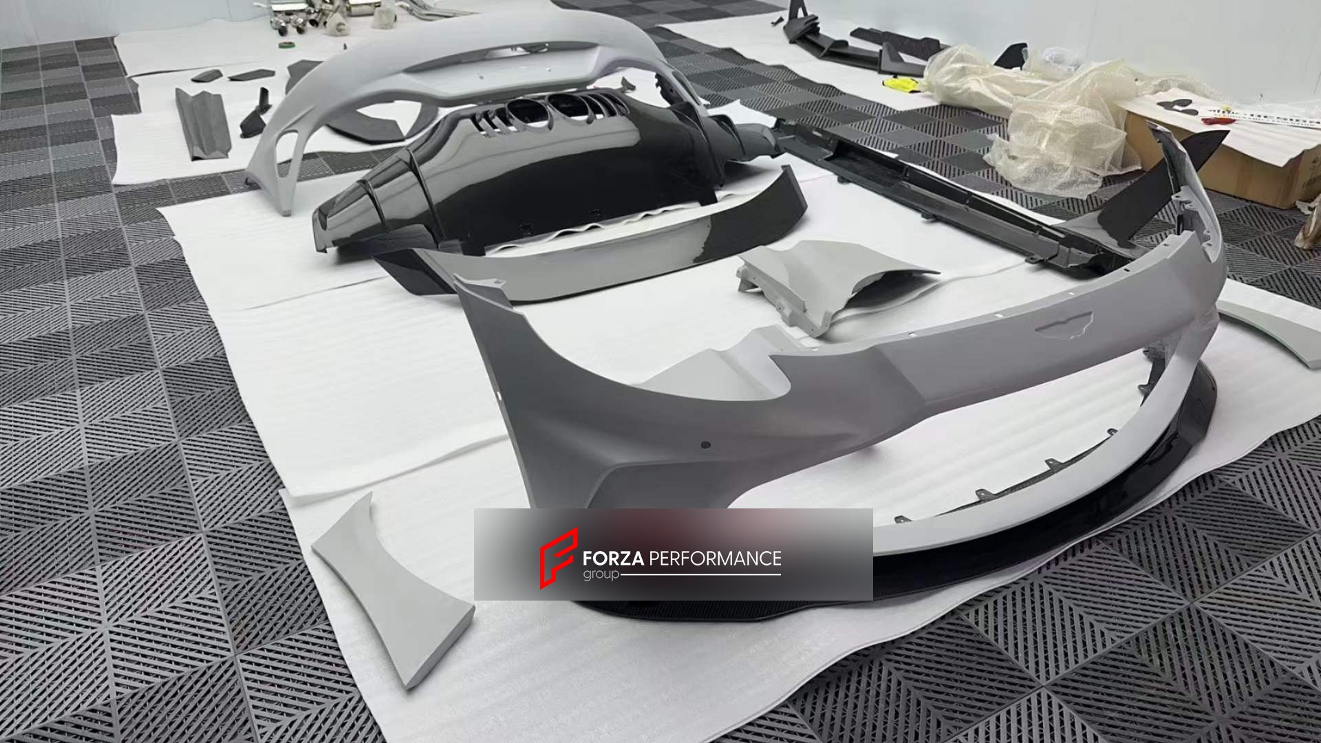 CONVERSION DRY CARBON BODY KIT for ASTON MARTIN VANTAGE 2018+ to V12 VANTAGE 2022+  Set includes:  Front Bumper Hood Fender Flares Side Skirts Rear Bumper Rear Diffuser Rear Spoiler Exhaust Tips