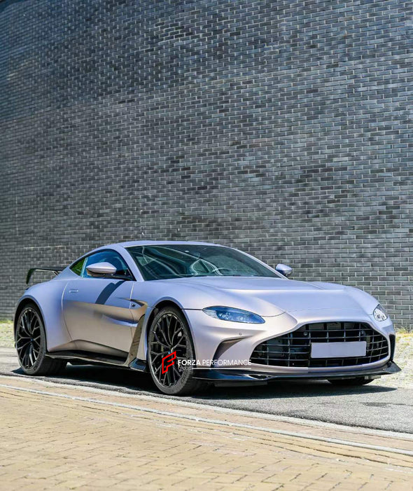 CONVERSION DRY CARBON BODY KIT for ASTON MARTIN VANTAGE 2018+ to V12 VANTAGE 2022+  Set includes:  Front Bumper Hood Fender Flares Side Skirts Rear Bumper Rear Diffuser Rear Spoiler Exhaust Tips