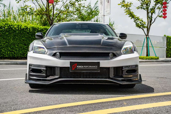 CONVERSION DRY CARBON BODY KIT for NISSAN GT-R R35 2007 - 2016 | 2016 - 2023 to NISSAN GT-R R35 2024+  Set includes:  Front Bumper Headlights Front Fog Lights Side Skirts Rear Bumper Rear Trunk Rear Spoiler Tail Lights