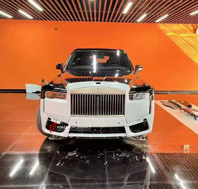 CONVERSION DRY CARBON BODY KIT for ROLLS ROYCE CULLINAN 2018 - 2025 UPGRADE to SERIES II 2025

Set includes:

Front Bumper
Grille Frame
Grille
Original Rolls-Royce Headlights