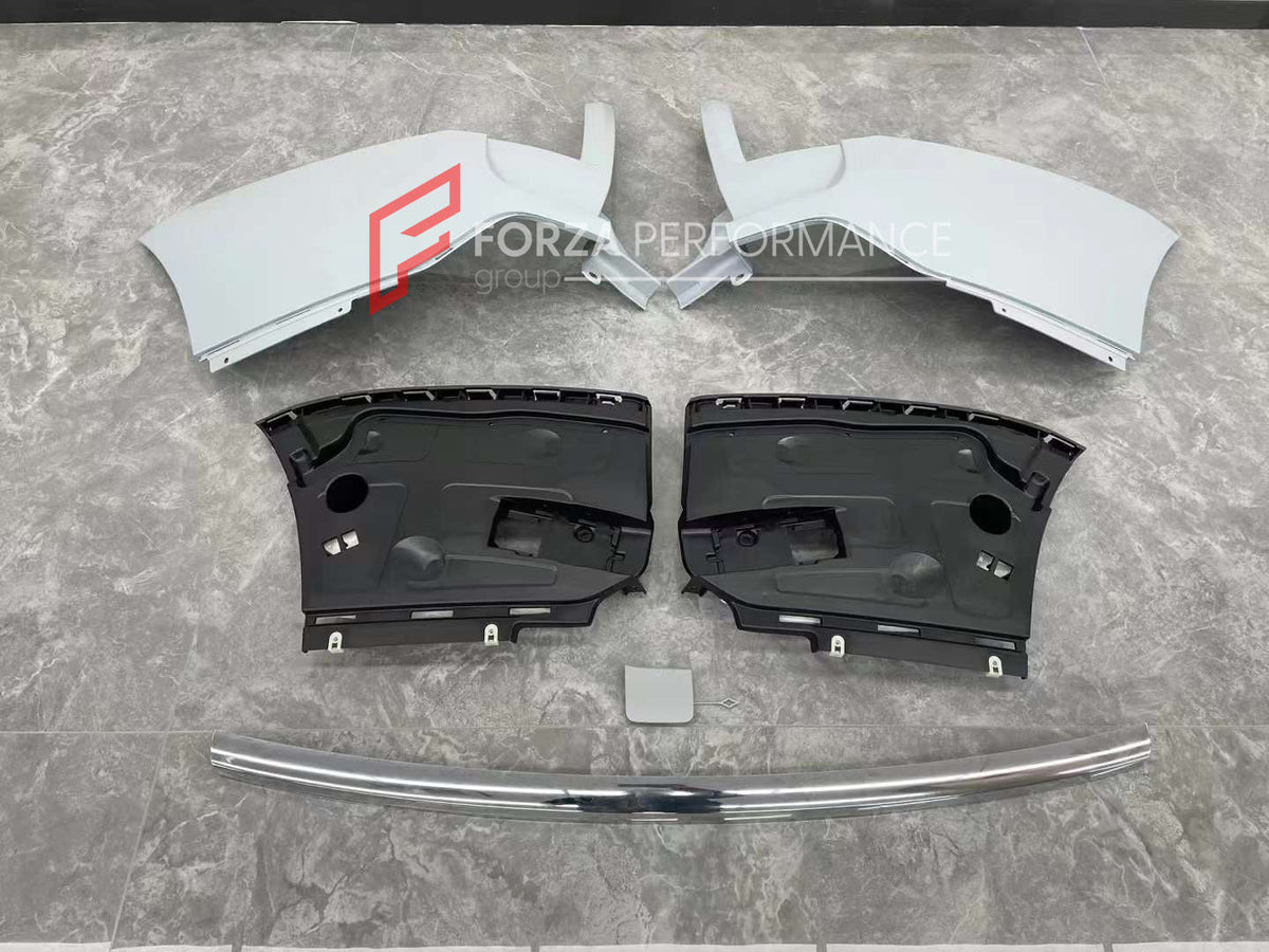 CONVERSION BODY KIT for ROLLS-ROYCE CULLINAN SERIES 1 2018 - 2025 UPGRADE to SERIES 2 FACELIFT 2025+

Set includes:

Front Bumper Assembly
Grille Frame
Front Grille
Headlights
Rear Bumper
Exhaust Tips
Material: Plastic

NOTE: Professional installation is required. When purchase inform us if you have night vision camera or not. Fender trimming is required. Headlights are available with or without AFS (Adaptive Front-lighting System) - the kit price depends on the headlights version.