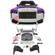 CONVERSION BODY KIT for ROLLS-ROYCE CULLINAN SERIES 1 2018 - 2025 UPGRADE to SERIES 2 FACELIFT 2025+

Set includes:

Front Bumper Assembly
Grille Frame
Front Grille
Headlights
Rear Bumper
Exhaust Tips
Material: Plastic

NOTE: Professional installation is required. When purchase inform us if you have night vision camera or not. Fender trimming is required. Headlights are available with or without AFS (Adaptive Front-lighting System) - the kit price depends on the headlights version.