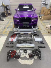 CONVERSION BODY KIT for ROLLS-ROYCE CULLINAN SERIES 1 2018 - 2025 UPGRADE to SERIES 2 FACELIFT 2025+

Set includes:

Front Bumper Assembly
Grille Frame
Front Grille
Headlights
Rear Bumper
Exhaust Tips
Material: Plastic

NOTE: Professional installation is required. When purchase inform us if you have night vision camera or not. Fender trimming is required. Headlights are available with or without AFS (Adaptive Front-lighting System) - the kit price depends on the headlights version.