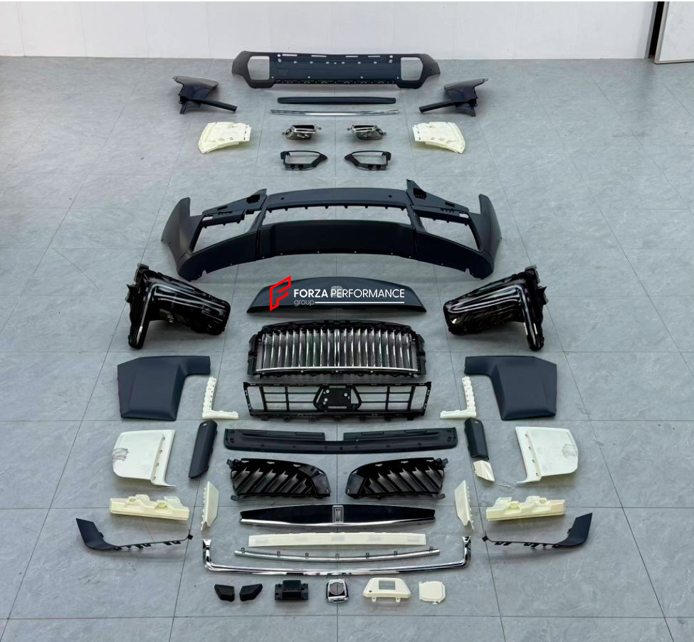 CONVERSION DRY CARBON BODY KIT for ROLLS ROYCE CULLINAN 2018 - 2025 UPGRADE to SERIES II FACELIFT 2025

Set includes:

Front Bumper
Grille Frame
Grille
Rolls-Royce Headlights
Rear Bumper

Material: Dry Carbon

NOTE: Professional installation is required.

CONTACT US FOR PRICING

Payment ►
Visa

Mastercard

PayPal with a credit card (add 4.4% at checkout)
Payoneer
Cryptocurrency
Shipment ►
By express DHL/UPS/TNT/FedEx
To the local international airport
Special line by air
Special line by the sea
To Europe an