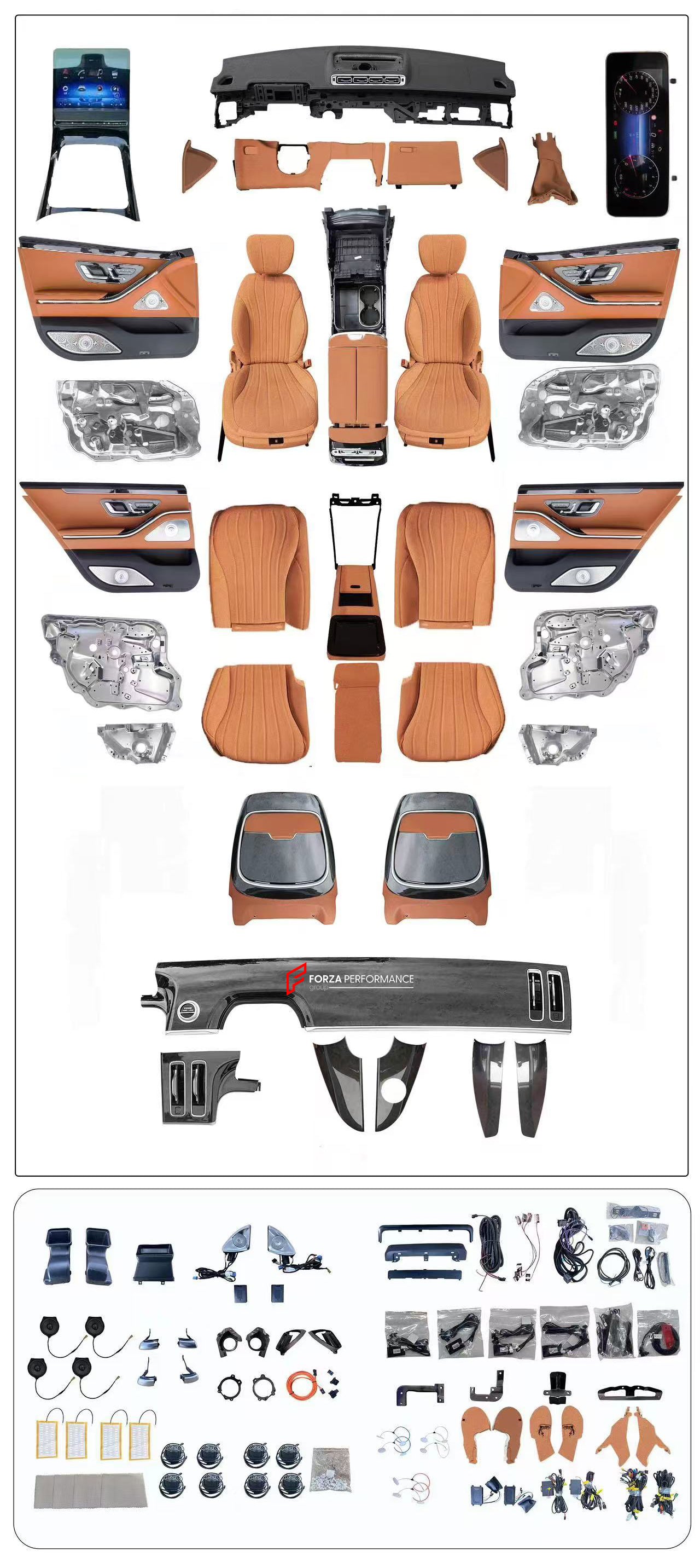 CONVERSION INTERIOR KIT FOR MERCEDES-BENZ W221 2006 - 2013 UPGRADE TO W223 2020 - 2024




Set includes:

Seats
Door Covers
Dashboard
Central Screen
Center Console
Speakers
Rear Seats Table