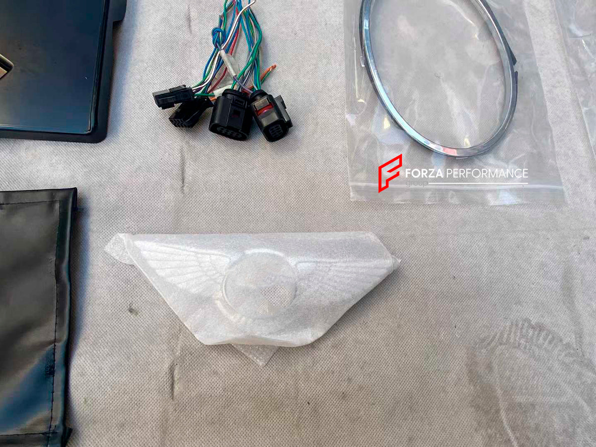 CONVERSION PARTS V8 STYLE FOR BENTLEY BENTAYGA PL71 2015-2020 UPGRADE TO PL71 FACELIFT 2021+

Set includes:

Front bumper assembly
Headlights
Hood
Side fenders
Rear bumper assembly
Rear Trunk assembly
Rear Taillights

Material: Plastic + Steel

NOTE: Professional installation is required