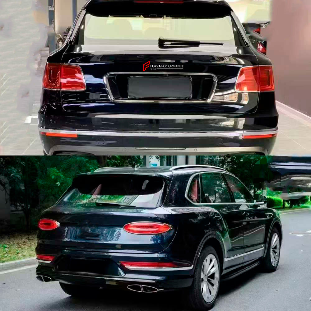 CONVERSION PARTS V8 STYLE FOR BENTLEY BENTAYGA PL71 2015-2020 UPGRADE TO PL71 FACELIFT 2021+

Set includes:

Front bumper assembly
Headlights
Hood
Side fenders
Rear bumper assembly
Rear Trunk assembly
Rear Taillights

Material: Plastic + Steel

NOTE: Professional installation is required