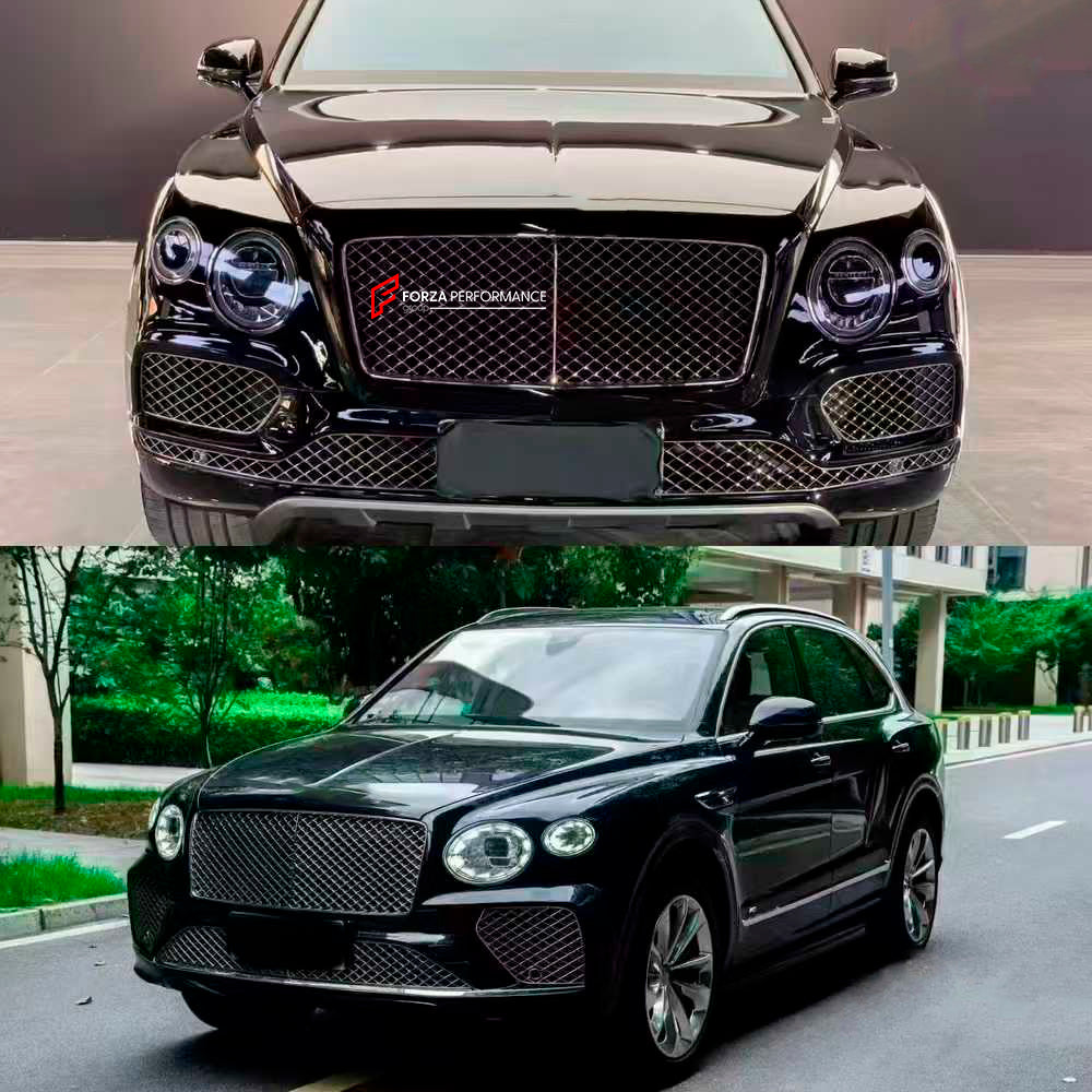 CONVERSION PARTS V8 STYLE FOR BENTLEY BENTAYGA PL71 2015-2020 UPGRADE TO PL71 FACELIFT 2021+

Set includes:

Front bumper assembly
Headlights
Hood
Side fenders
Rear bumper assembly
Rear Trunk assembly
Rear Taillights

Material: Plastic + Steel

NOTE: Professional installation is required