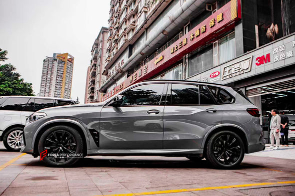 CONVERSION UPGRADE BODY KIT for BMW X5 G05 2018 - 2023 upgrade to BMW X5M F95 2019 - 2023

Set includes:

Front Bumper Assembly
Fender Flares
Side Skirts
Rear Bumper Assembly
Rear Diffuser
Exhaust Tips

Material: Plastic

Note: Professional installation is required