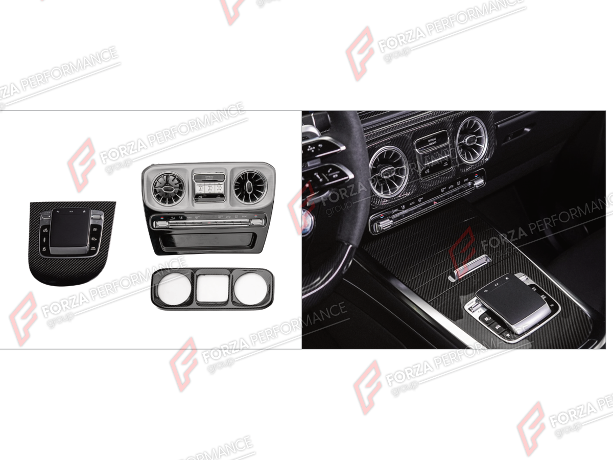 CONVERSION CENTER CONSOLE TOUCH PAD COMMAND KNOB for MERCEDES-BENZ G-CLASS W464 G63 G350 G350D G400D G500 G550 2019 - 2024 UPGRADE to G-CLASS W465 2025+

Set includes:
Center Console Touch Pad Command Knob
Climate Control Unit

Material: Plastic

NOTE: Professional installation is required.