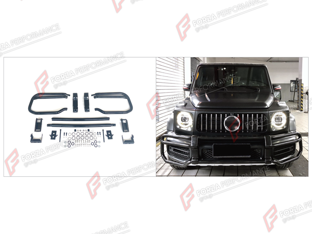 CONVERSION UPGRADE FACELIFT OLD TO NEW BODY KIT for Mercedes-Benz G-Class W463 2008 - 2018 to G-Class W464 2019 - 2024
Set includes:

Front Bumper Bull Bar
Material: Plastic, Stainless Steel, Aluminium

NOTE: Professional installation is required.
