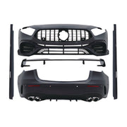 CONVERSION BODY KIT for MERCEDES-BENZ A-CLASS W177 2019 - 2022 to A45 AMG  Set includes:  Front Bumper with Grille Rear Bumper Side Fenders Rear Spoiler