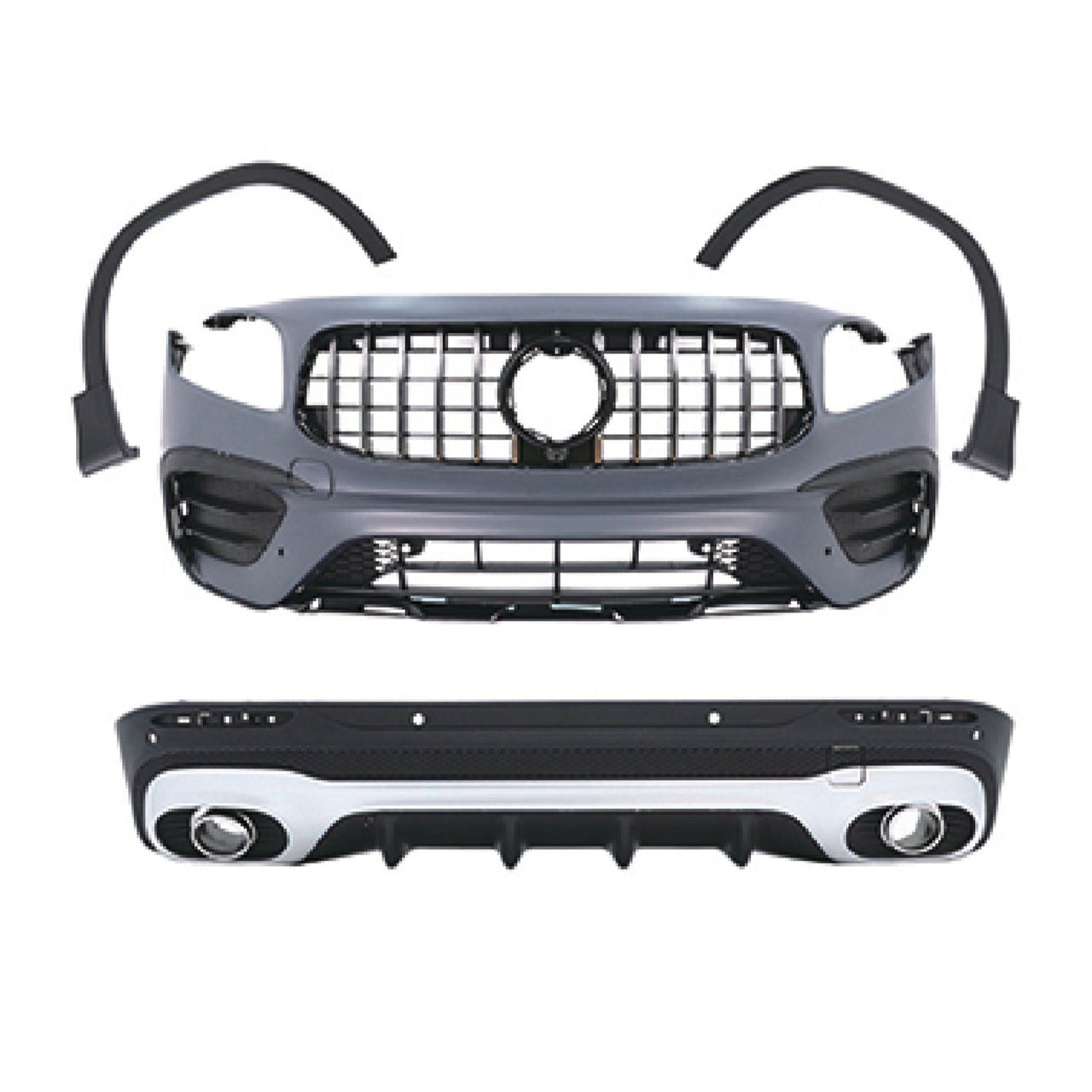 CONVERSION BODY KIT for MERCEDES-BENZ GLB-CLASS X247 2019 - 2023 to GLB35 AMG  Set includes:  Front Bumper with Grille Side Fenders Rear Bumper
