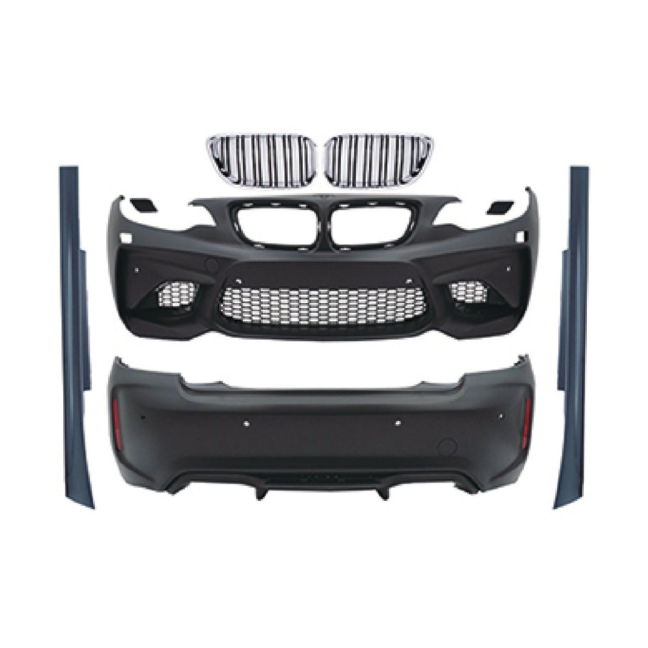 CONVERSION BODY KIT for BMW 2-SERIES F22 F23 2014 - 2019 to M2 STYLE  Set includes:  Front Bumper Front Grille Side Skirts Rear Bumper
