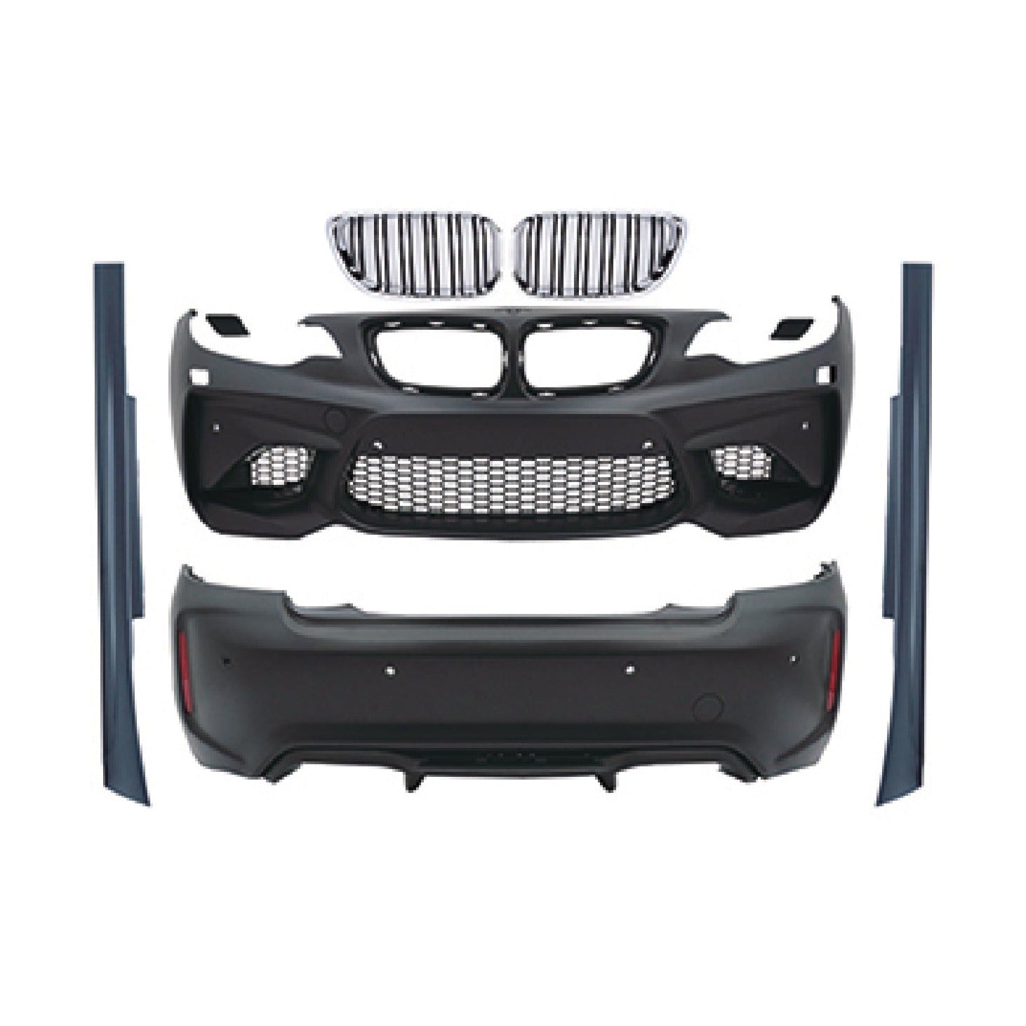 CONVERSION BODY KIT for BMW 2-SERIES F22 F23 2014 - 2019 to M2 STYLE  Set includes:  Front Bumper Front Grille Side Skirts Rear Bumper