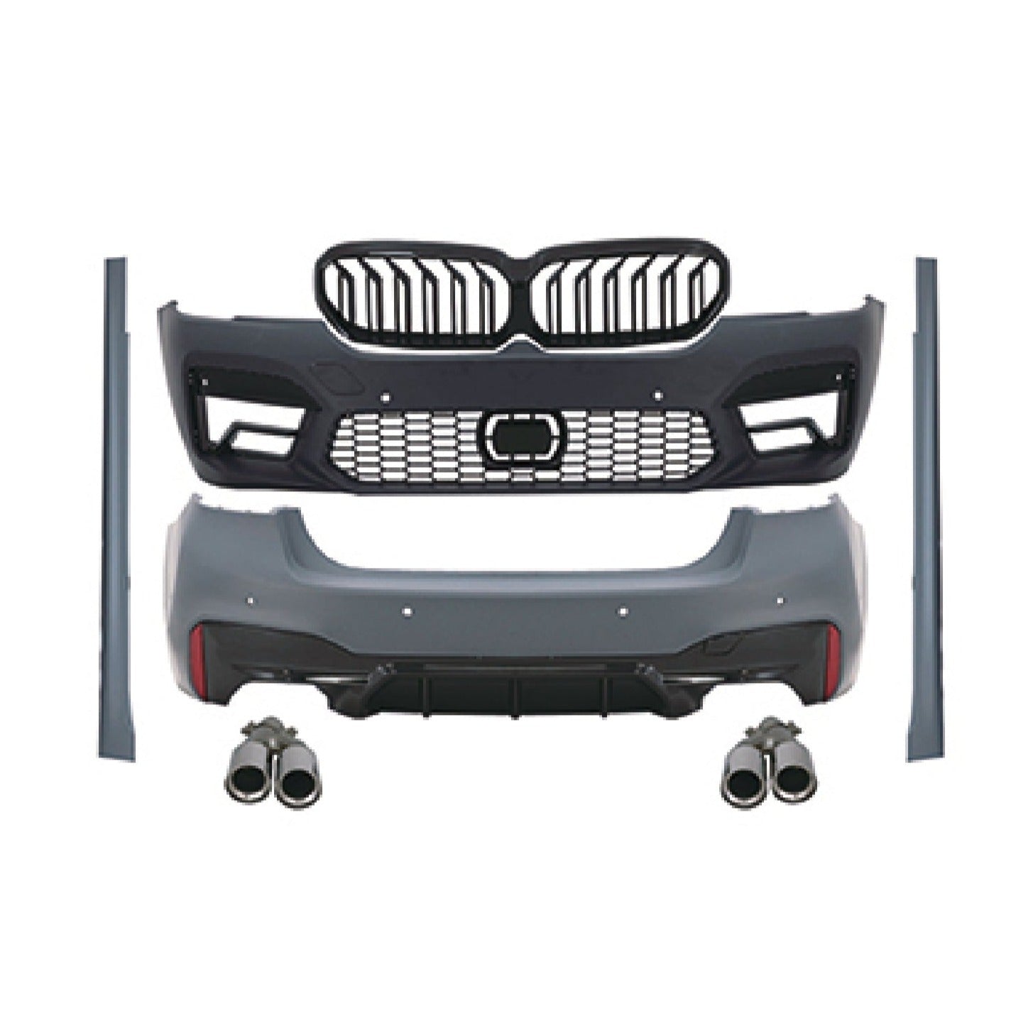 CONVERSION BODY KIT for BMW 5-SERIES G30 G31 2020 - 2023 to M5  Set includes:  Front Bumper Front Grille Side Skirts Rear Bumper Exhaust Tips