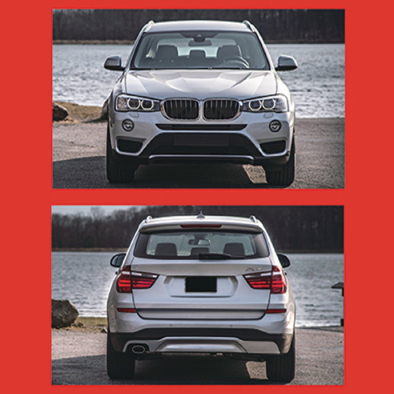 CONVERSION BODY KIT for BMW X3 F25 2014 - 2017 to X3M F97  Set includes:  Front Bumper with Grille Rear Bumper Side Skirts Side Trims Catback Exhaust Exhaust Tips