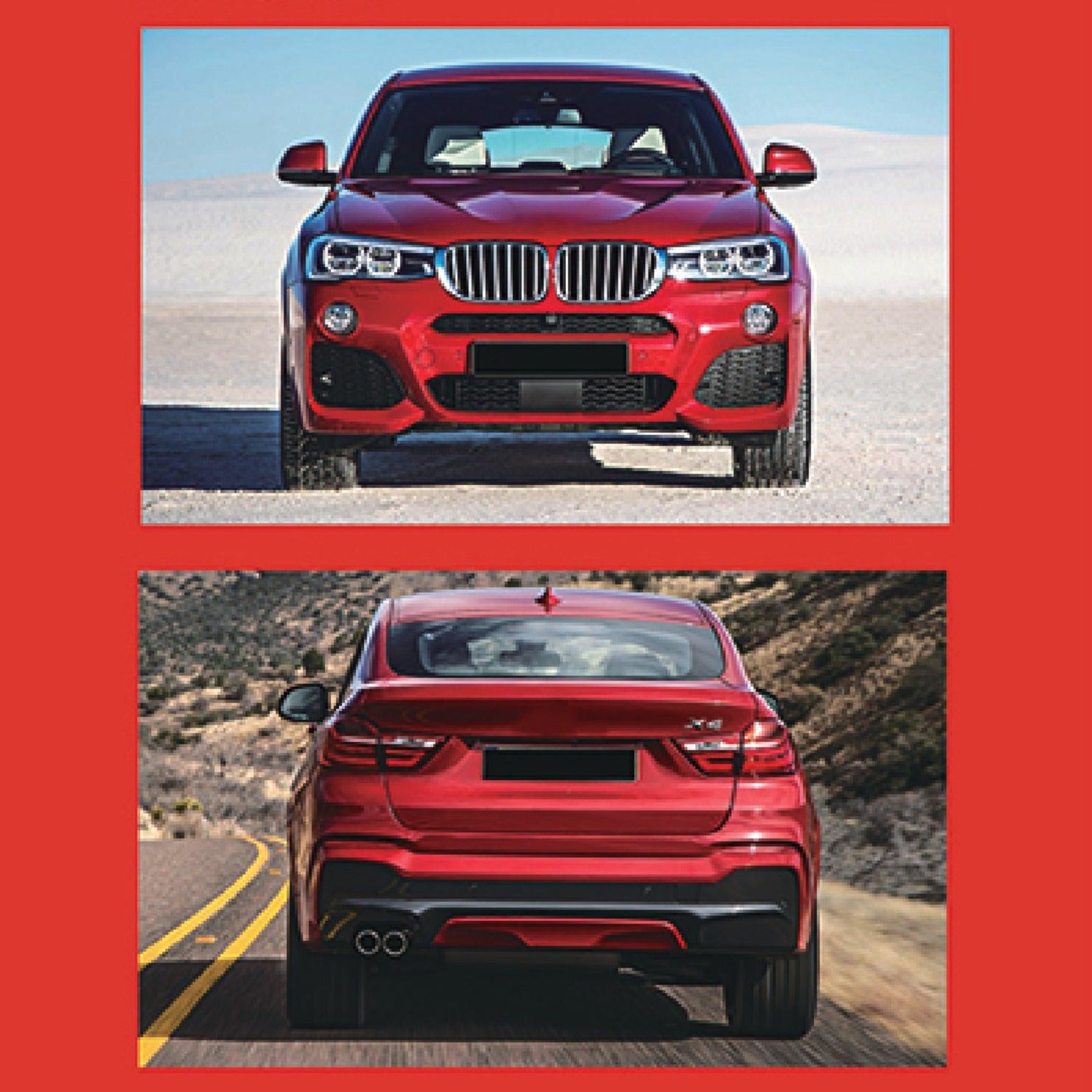 CONVERSION BODY KIT for BMW X4 G02 2019 - 2021 to X4M F98  Set includes:  Front Bumper with Grille Rear Bumper Side Skirts Side Fenders Catback Exhaust Exhaust Tips