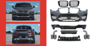 CONVERSION BODY KIT for BMW X4 G02 2019 - 2021 to X4M F98  Set includes:  Front Bumper Front Grille Rear Diffuser Exhaust Tips