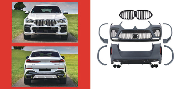 CONVERSION BODY KIT for BMW X6 G06 2020 - 2023 to X6M F96  Set includes:  Front Bumper Front Grille Side Fenders Rear Bumper
