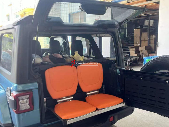 CULLINAN VIEWING SUITE STYLE AUTO RETRACTABLE FOLDING TRUNK SEATS for ALL SUV MODELS  Will fit to:  Mercedes-Benz G-Class G63 W463, W463A, W464, G400, G500, G550, 4X4, V-Class, Vito Land Rover Defender L663, Range Rover L460, Sport L461, Velar L560, L405 Toyota Land Cruiser Prado, 250 Prado, Highlander, RAV4, LC300 Lexus GX550, LX570, LX600, RX350 Jeep Grand Cherokee, Wrangler Rolls-Royce Cullinan Lamborghini Urus Tesla Model X AND SIMILAR CARS