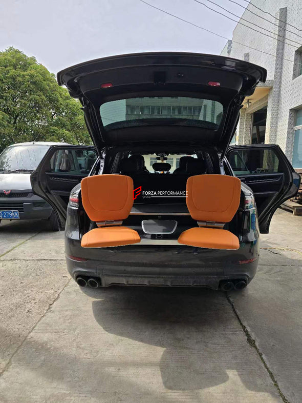 CULLINAN VIEWING SUITE STYLE AUTO RETRACTABLE FOLDING TRUNK SEATS for ALL SUV MODELS  Will fit to:  Mercedes-Benz G-Class G63 W463, W463A, W464, G400, G500, G550, 4X4, V-Class, Vito Land Rover Defender L663, Range Rover L460, Sport L461, Velar L560, L405 Toyota Land Cruiser Prado, 250 Prado, Highlander, RAV4, LC300 Lexus GX550, LX570, LX600, RX350 Jeep Grand Cherokee, Wrangler Rolls-Royce Cullinan Lamborghini Urus Tesla Model X AND SIMILAR CARS