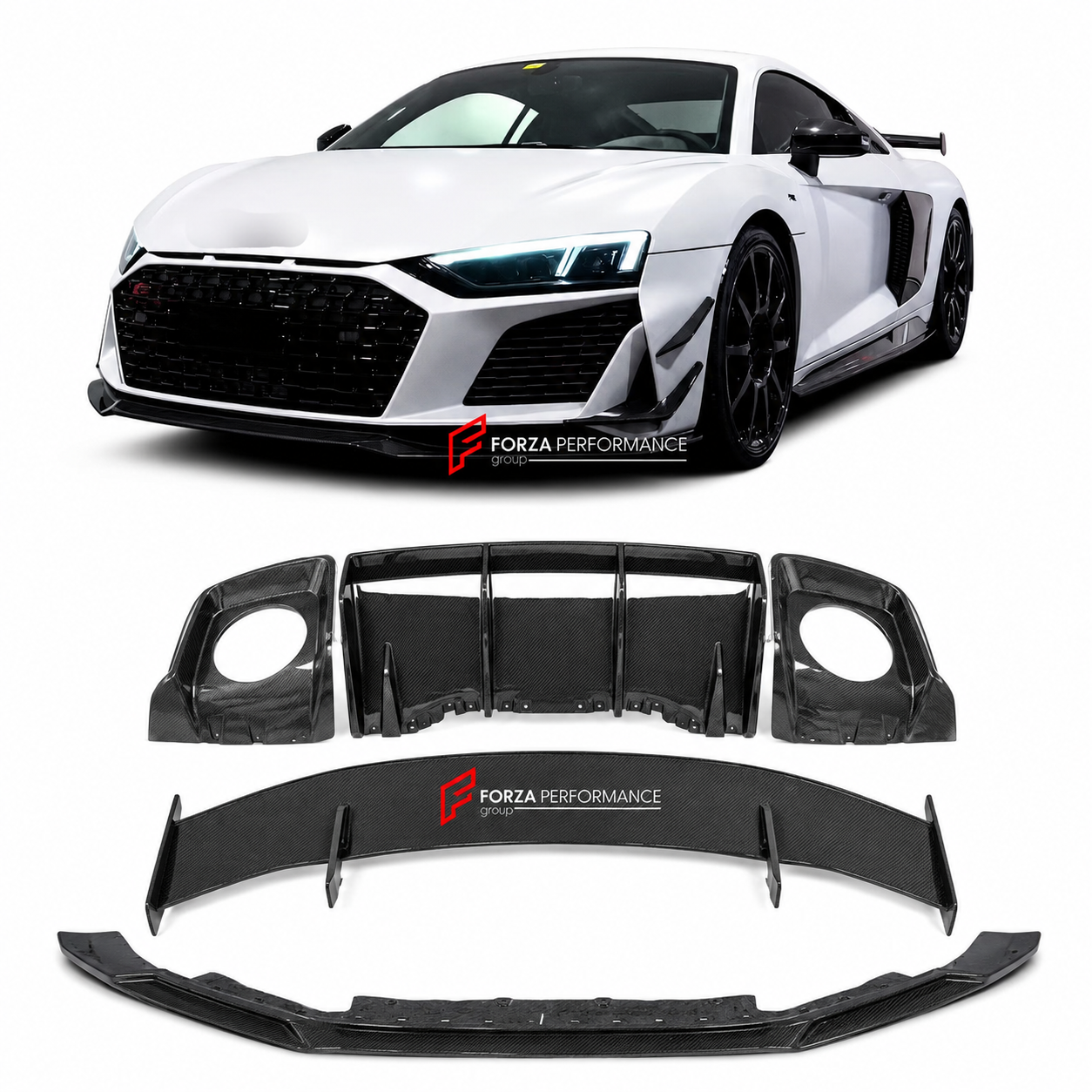 DRY CARBON BODY KIT for AUDI R8 4S 2016 - 2023 Forza Performance custom fit design GT RWD style 