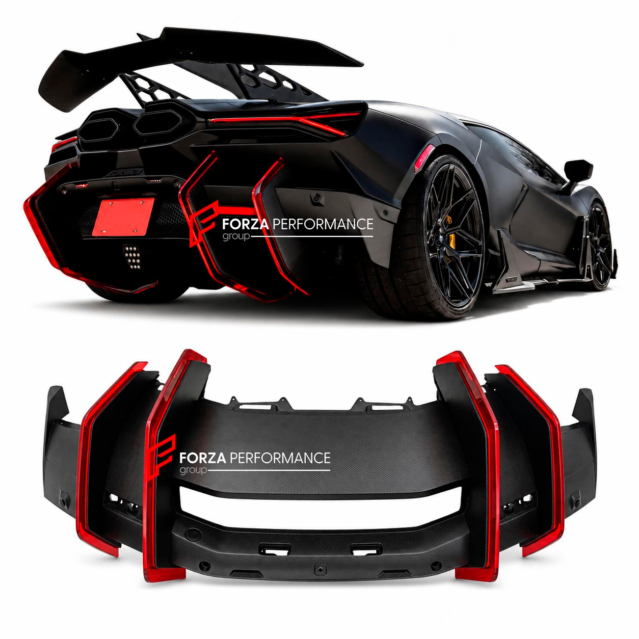 FORZA PERFORMANCE DRY CARBON REAR DIFFUSER for LAMBORGHINI REVUELTO 2023+ custom fit VORSTEINER
