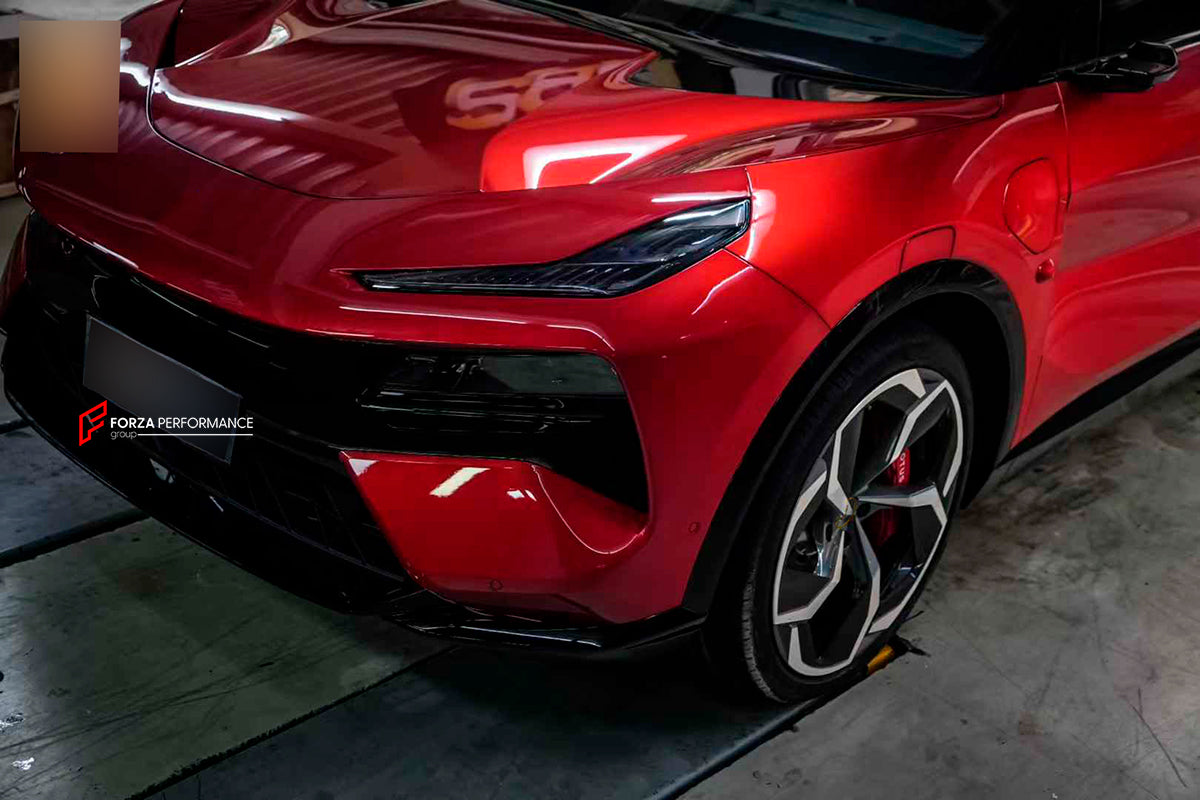 DRY CARBON BODY KIT for LOTUS ELETRE 2024+

Set includes:

Front Lip
Front Bumper Trims
Fender Flares
Side Skirts
Roof Spoiler
Rear Spoiler
Rear Air Vent Covers
Rear Diffuser

Material: Dry Carbon

Note: Professional installation is required.