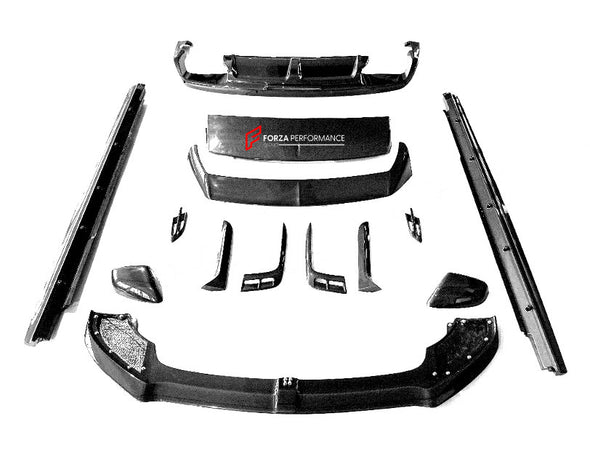 DRY CARBON BODY KIT for BENTLEY BENTAYGA 2015 - 2020  Set includes:   Front Lip Front Bumper Trims Side Skirts Roof Spoiler Rear Spoiler Rear Diffuser